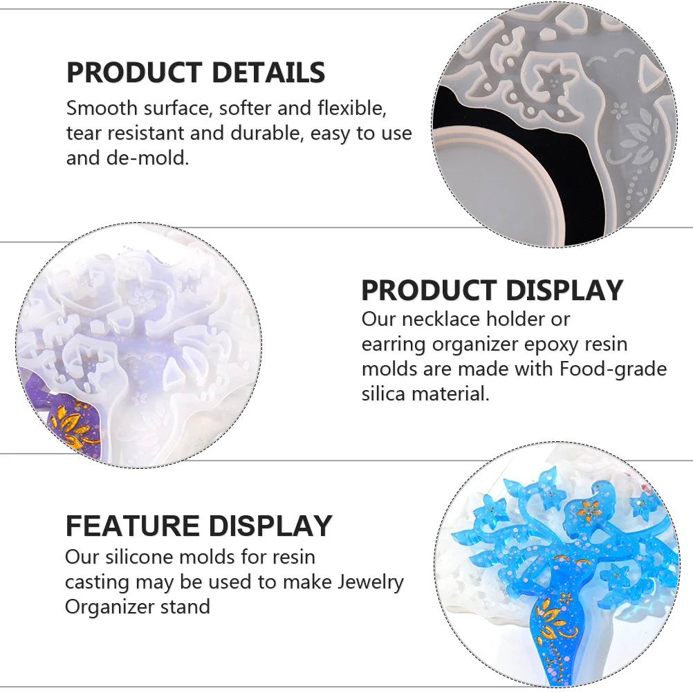 

Crystal Epoxy Mold DIY Simple Women Shape Casting Moulds Jewelry Rack Earring Holder