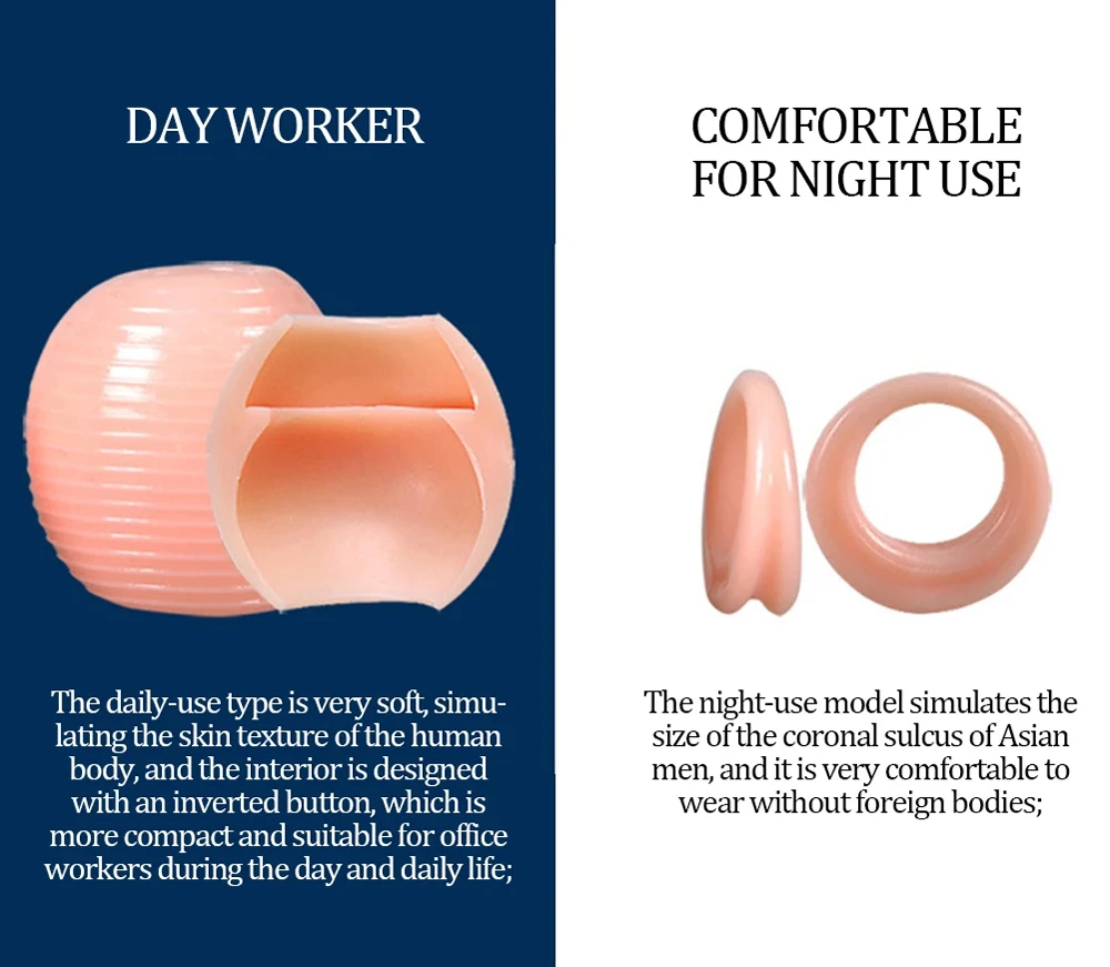 3 Pz/set Correzione del Prepuzio Maschile Giorno e Notte Anelli Del Pene Uomini Giocattoli Del Sesso Ritardare L'eiaculazione Uomini Dispositivo di Castità Vite a Forma di Cazzo