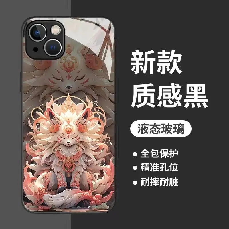 China-Chic Jiuwei Fox Is Suitable For Iphone 14 Mobile Phone Case Iphone13pro Fox 12Mini New Chinese Style 11 Guofeng X