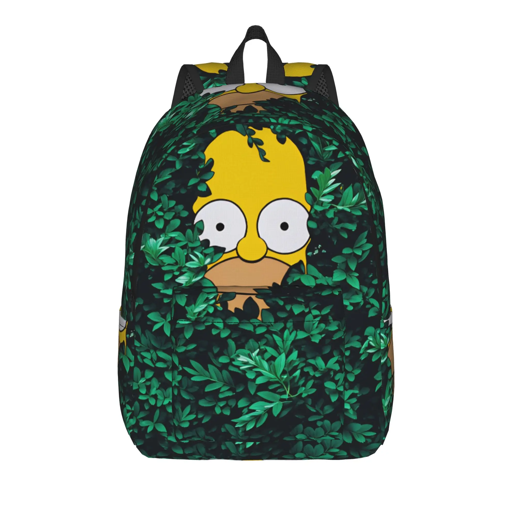 Homer S-Simpsons Hidden in Leaves Backpack  Cycling Backpacks Female Leisure School Bags Custom Print Rucksack