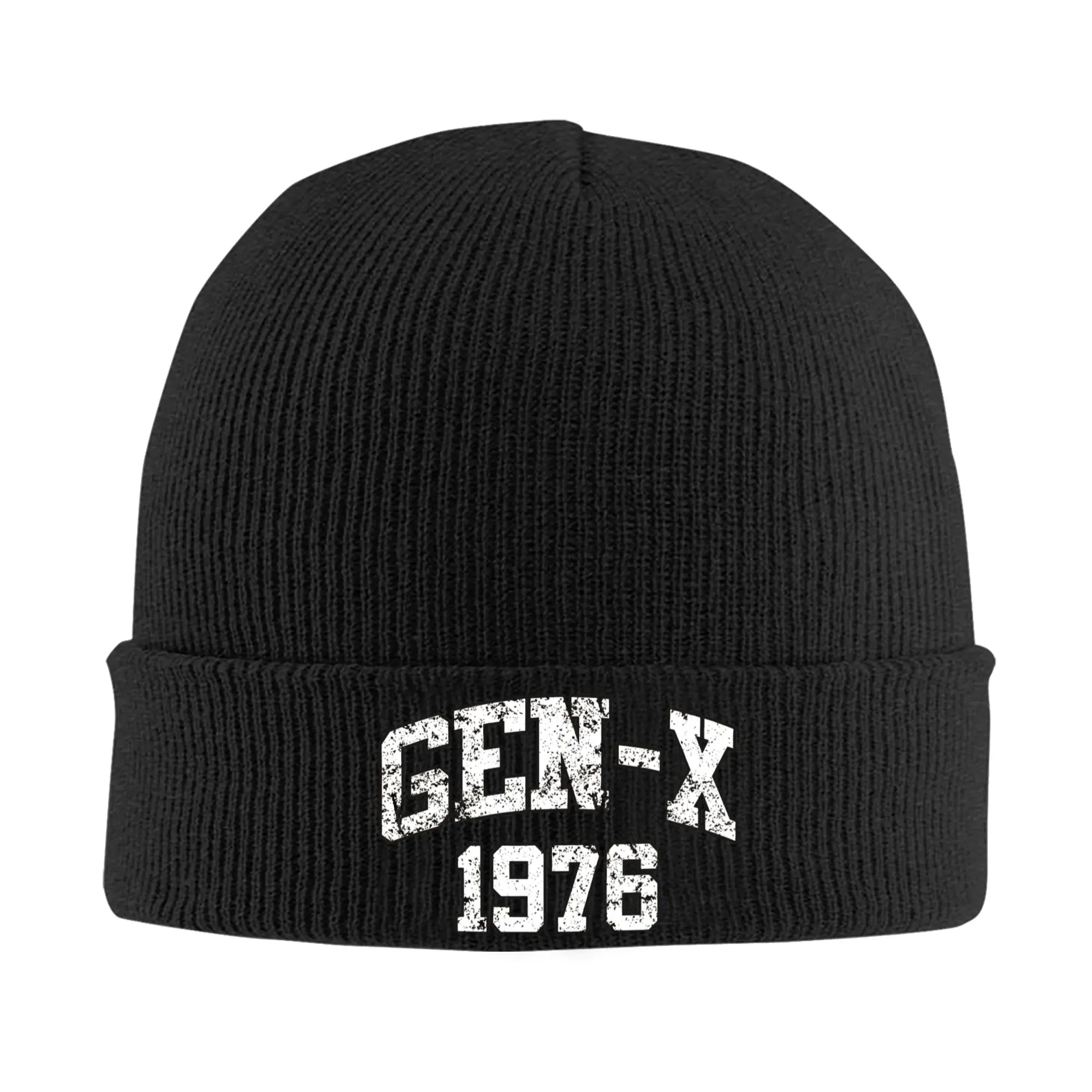 Generation X 1976 Hats Autumn Winter Beanies Street Gen-X 1976 Birthday Caps Female Male Acrylic Bonnet,