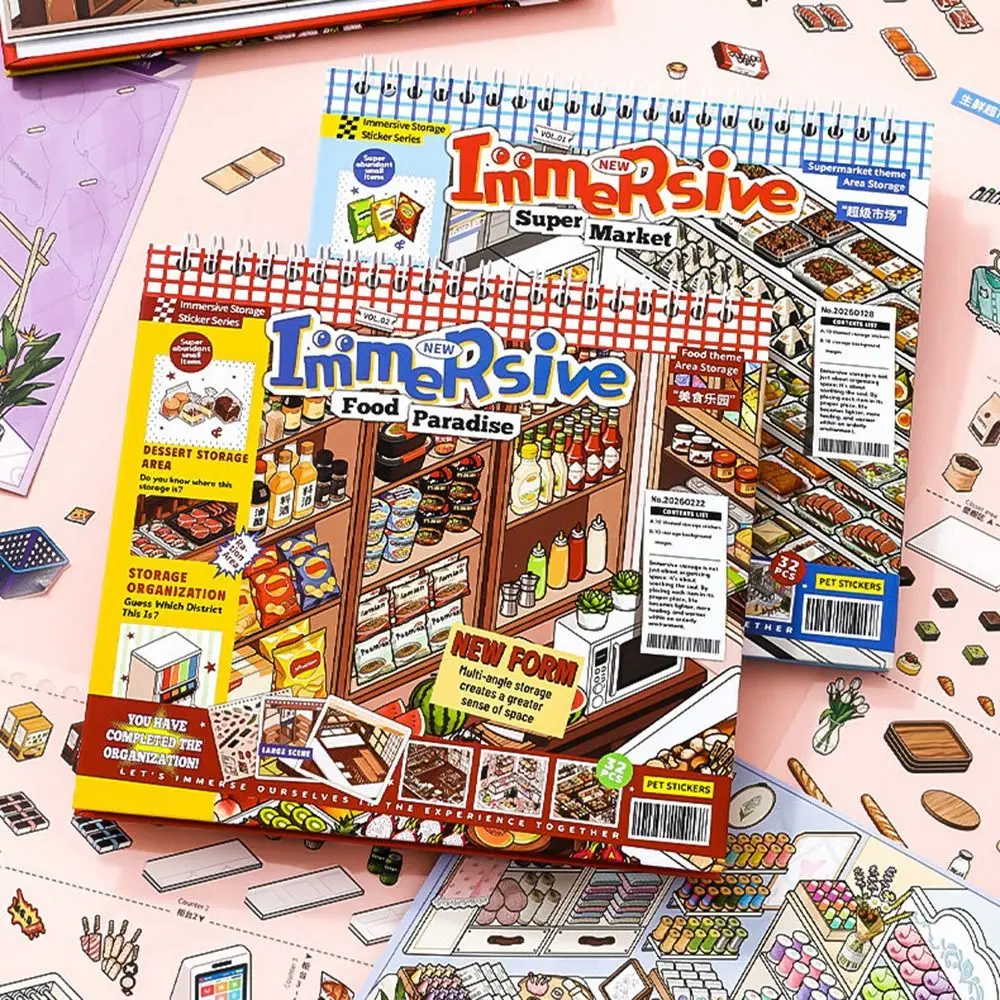 supermarket-3d-miniature-sticker-book-gourmet-paradise-exquisite-illustrations-immersive-storage-sticker-book-3d-miniature