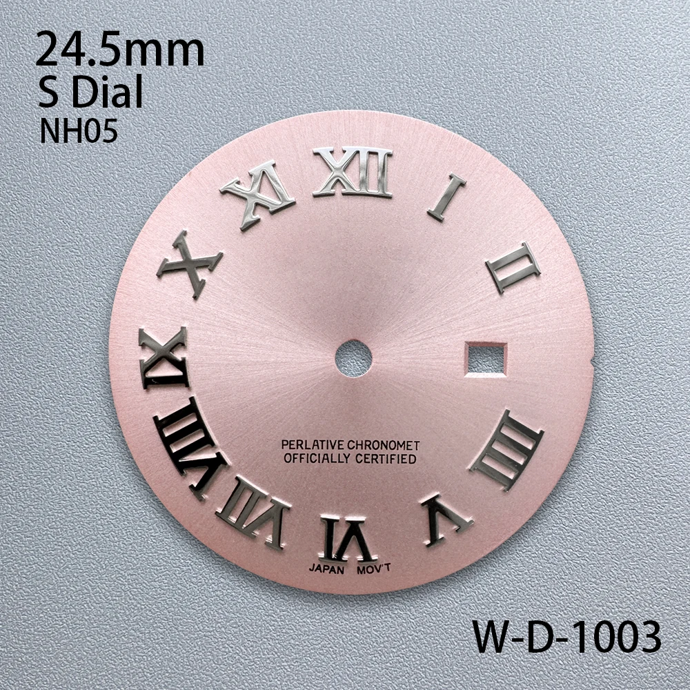 24.5mm S Logo Rome Dial Fit NH05 Japanese Movement High-Quality Sunburst  Female Style Dial Watch Modified Accessories