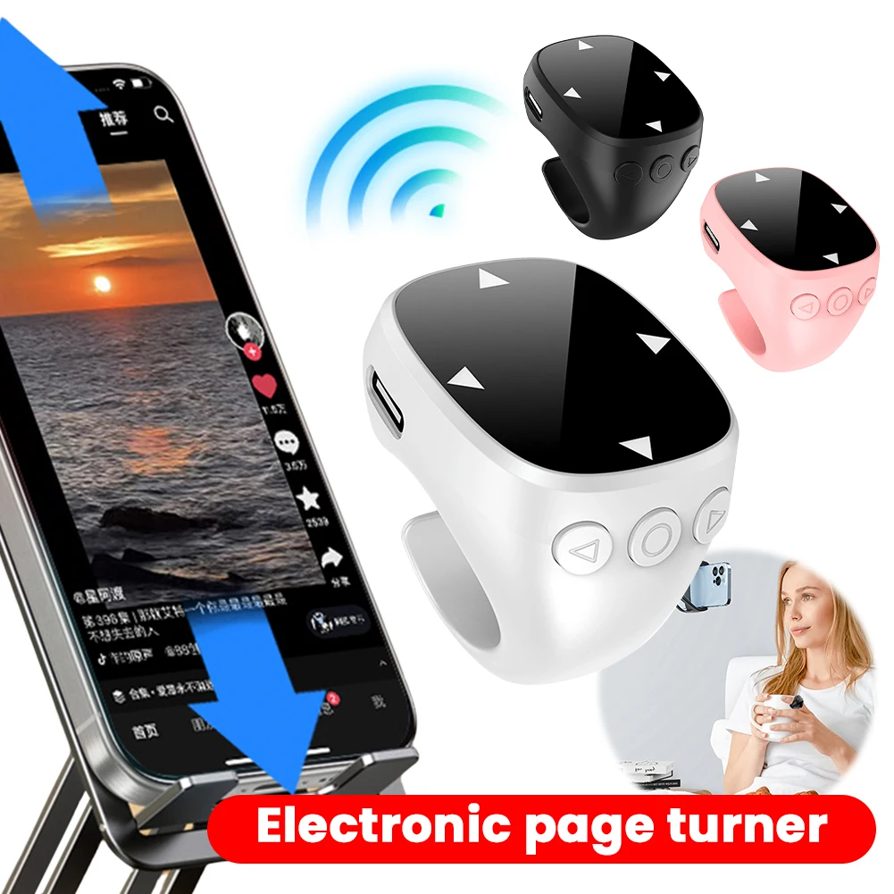 For  Scrolling Ring BT 5.3 Video Scrolling Remote Control Page Turner Scroller Mobile Phone Video Remote for iPhone Xiaomi