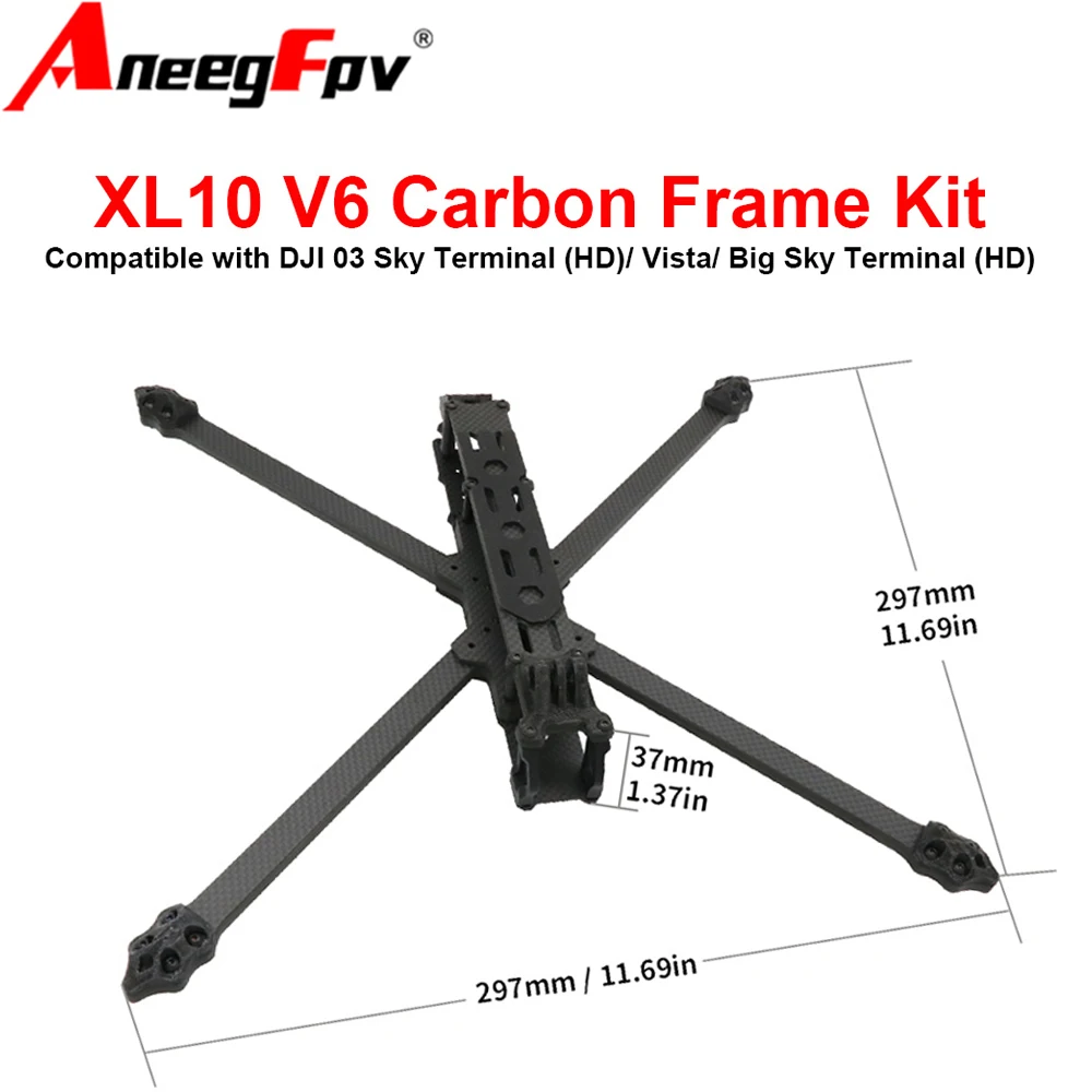 

XL10 V6 10''420mm Compatible with O3 Air Unit Caddx Vista HD VTX iFlight Drone Model ,Long Range HD True-X Carbon Fiber Frame Ki