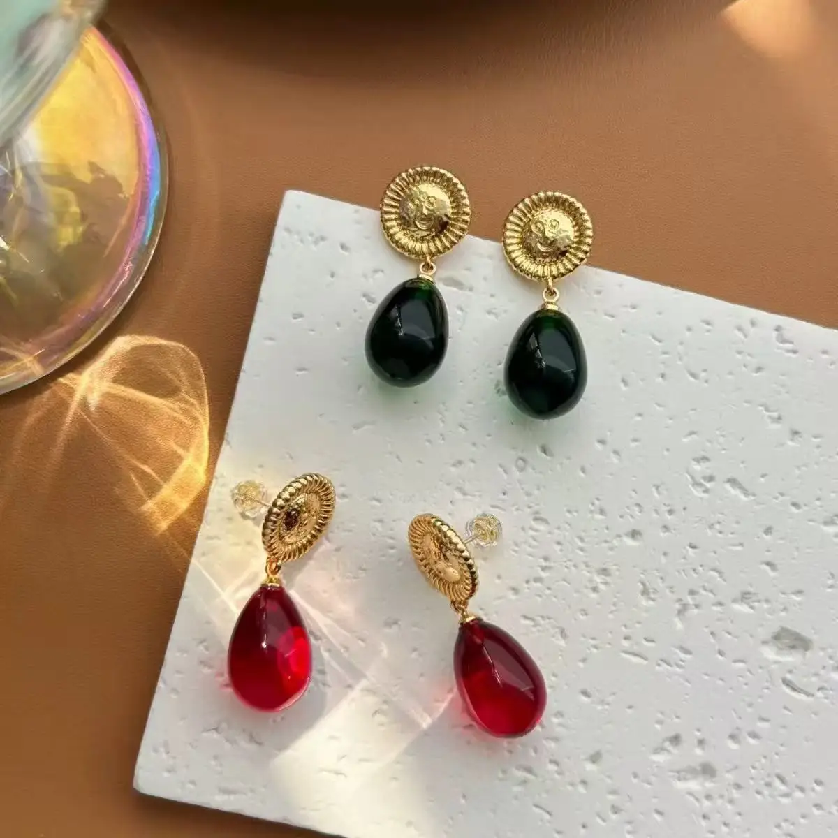 

Jenny&dave Red Stone Pendant Earrings For Women Jewelry Earrings Women's Earrings Ear Cuffs