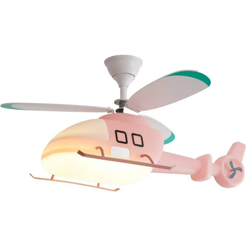 Modern eye protection cartoon modeling light boy room helicopter fan light y