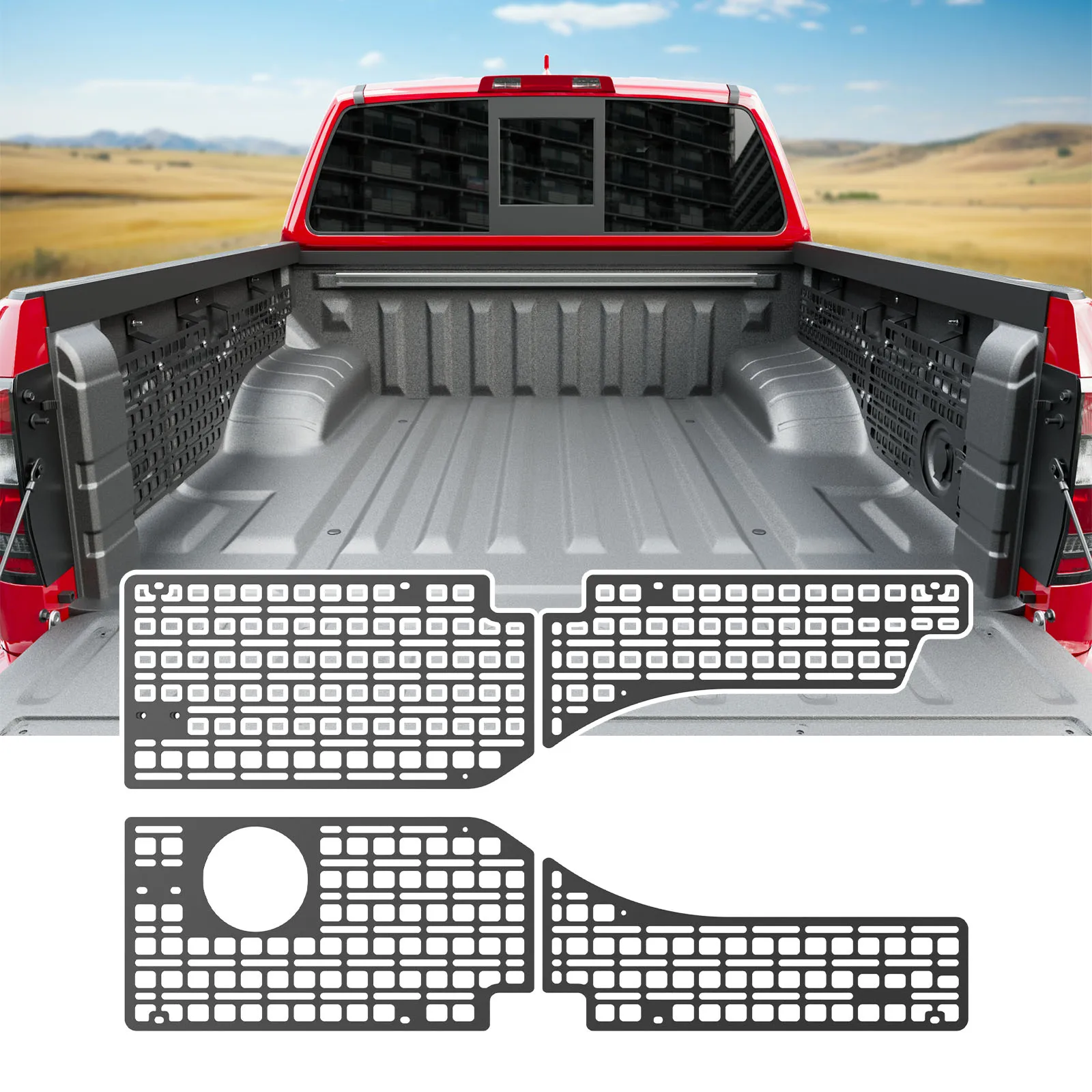 MingQian Side Bed  Panel Compatible 2013 For Frontier US Model Plasma Cut Durable Carbon Steel Tactical Gear Panel