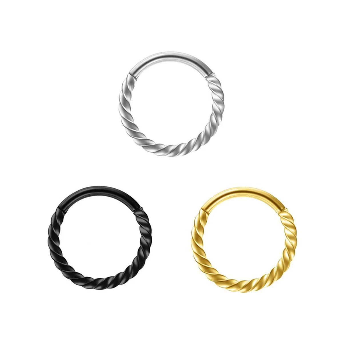 Surgical Steel Snake Moon Nose Rings Body Clips Hoop 16G Tragus Septum Cartilage Piercing Jewelry For Women Men Girl Gift image 4