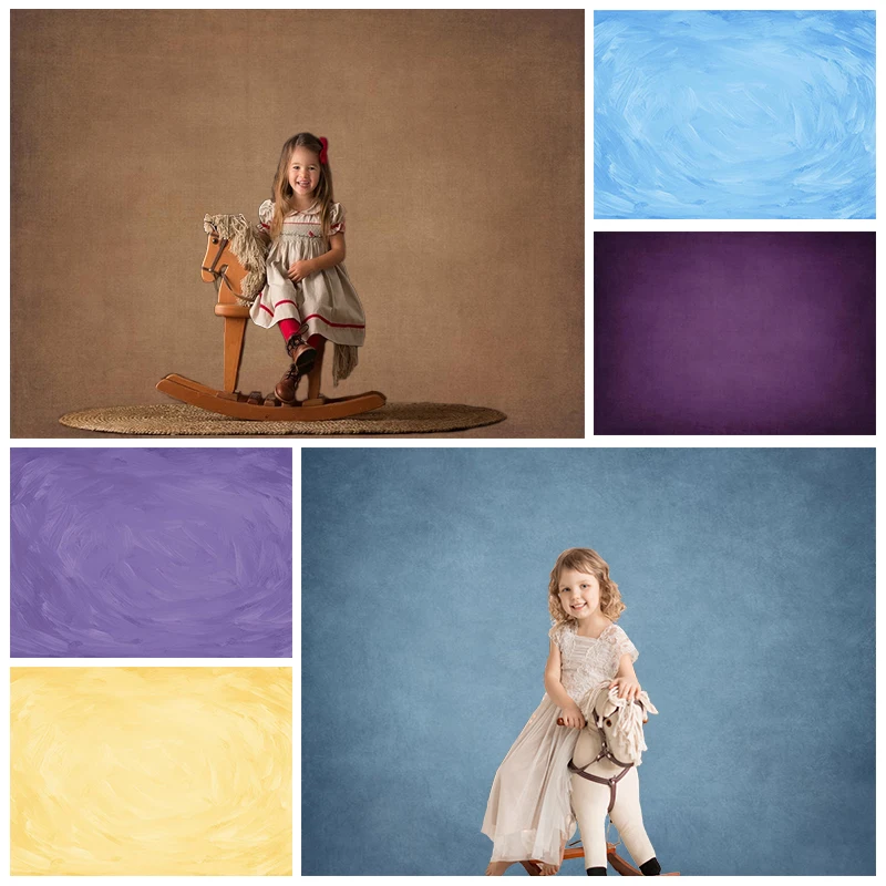 Solid Color Abstract Backdrop Baby Shower Birthday Grey Blue Purple Texture Background Decoration Newborn Photography Backdrops