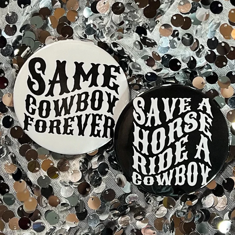 

Set of 2 White Black Cowgirl Buttons for Country Wedding Accessories Nashville Bach Favors Bachelorette Party Decorate Supplies