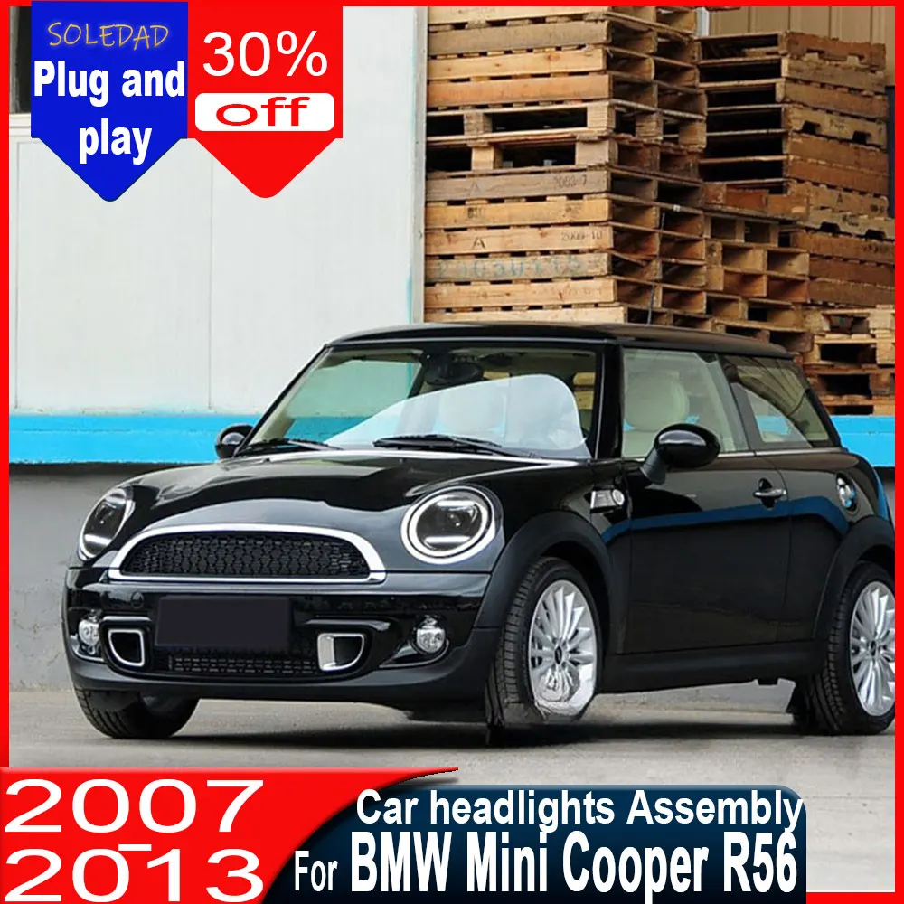 For BMW Mini Cooper R56 2007 2008 2009 2010 2011 2012 2013 Full Head Lamp Modified Headlight UpgradeTurn Signals Car headlights