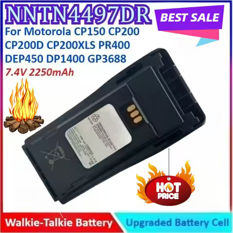 2250mAh 7.4V NNTN4497DR Walkie Talkie Battery for Motorola CP150 CP200 CP200D CP200XLS PR400 DEP450 DP1400 GP3688 High Quality