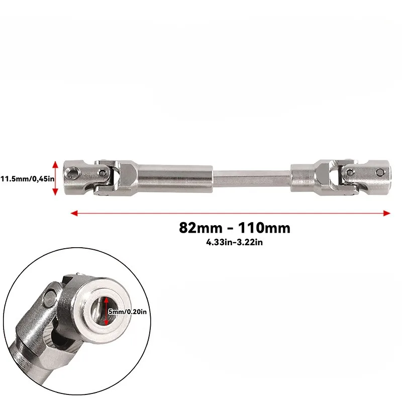 Eje de transmisión de acero metálico CVD para MN128 MN86 MN86S MN86K MN86KS MN G500 1/12 coche trepador de control remoto piezas de mejora