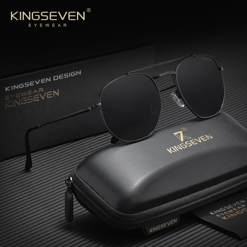 KINGSEVEN Männer Retro Sonnenbrille Frauen Polarisierte UV400 Runde Dünne Rahmen Fahren Gläser Kausalen Damen Vintage Trendy Brillen