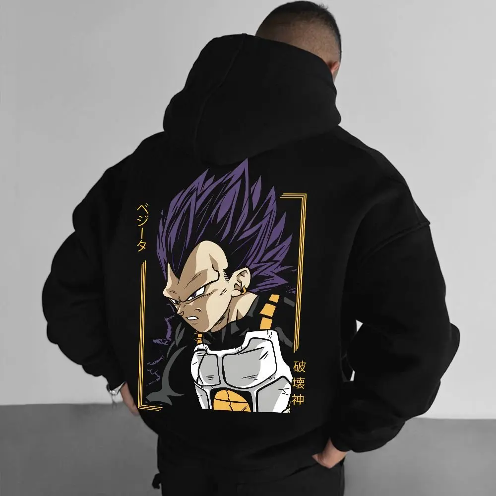 

2025 Oversized Anime Print Hoodies man Dragon Ball Vegeta Streetwear Sweatshirt Women Long Sleeve Autumn Sweater Tops Y2k Unisex