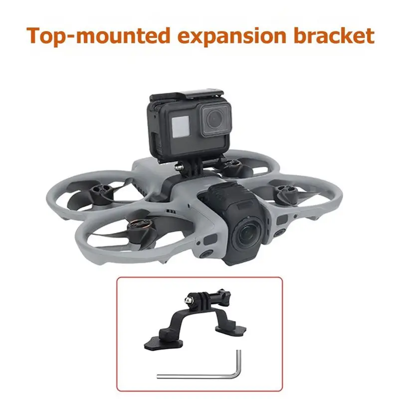B50B-Fixed Extension Bracket With Top-Mount Action Camera Adapter For DJI AVATA 360 Drone- Includes Flag Set