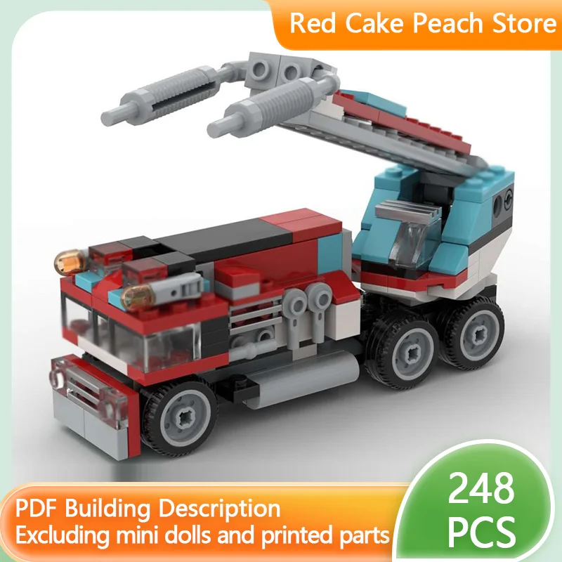 

Модель городской спасательной техники MOC, строительные кирпичи, пожарная машина, модульная технология, детские праздничные подарки, сборка игрушек, костюм