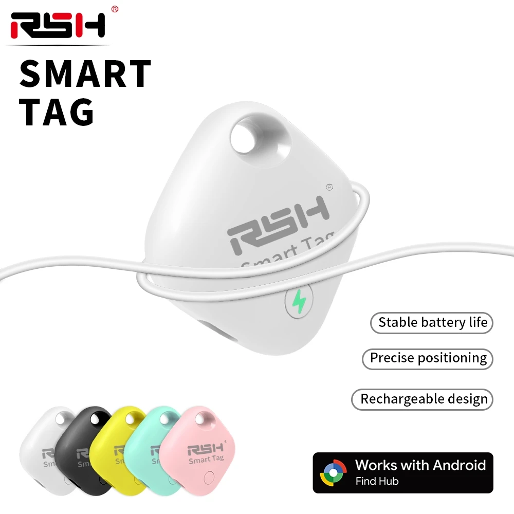 RSH GPS Trackers Android Tag for XIAOMI Samsung Moto Works with Google Find Camera Car Rental Locating Out Range Alarm Reminder
