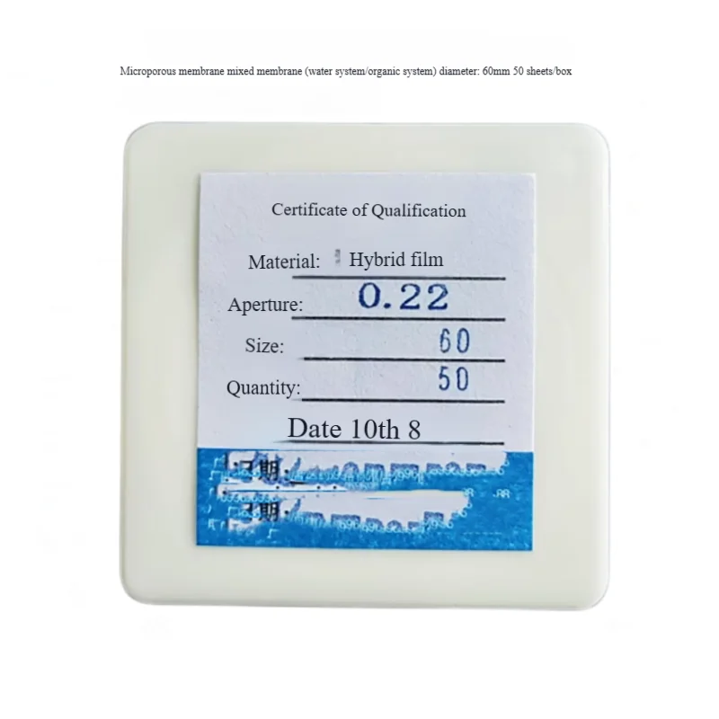 

50 sheets/box Microporous filter membrane Mixed membrane water system/nylon organic 60mm*0.45um0.22um