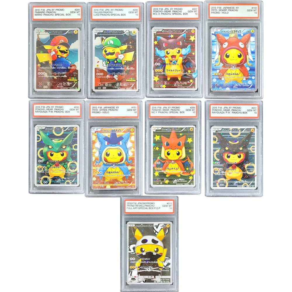 Карта Pokemon Ptcg Diy, японский Пикачу Psyduck Eevee Charizard, 10 очков, рейтинг, карты, аниме-игры, коллекционные карты, игрушка в подарок