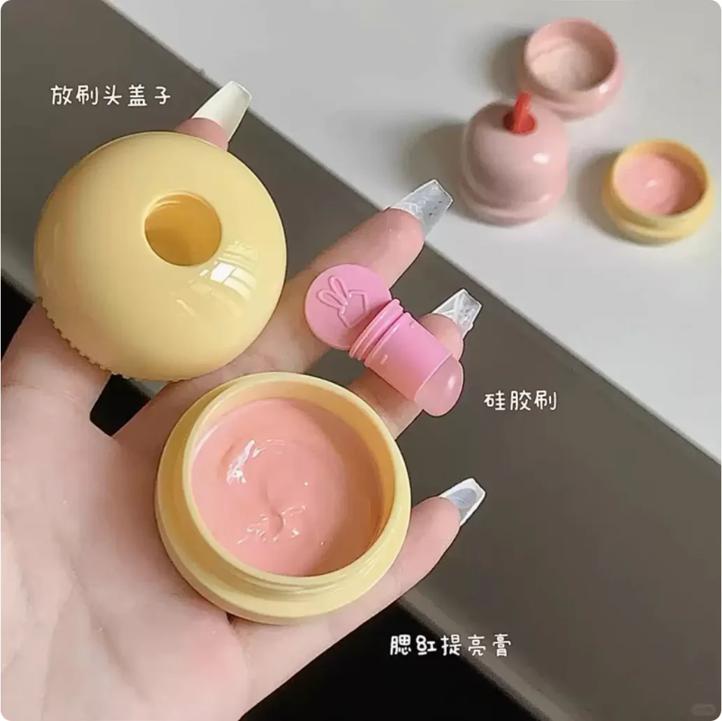 HYNTOOR Cream Blush Concealer Brighten Cheek Color Macaron Natural Brighten Skin Makeup 6g