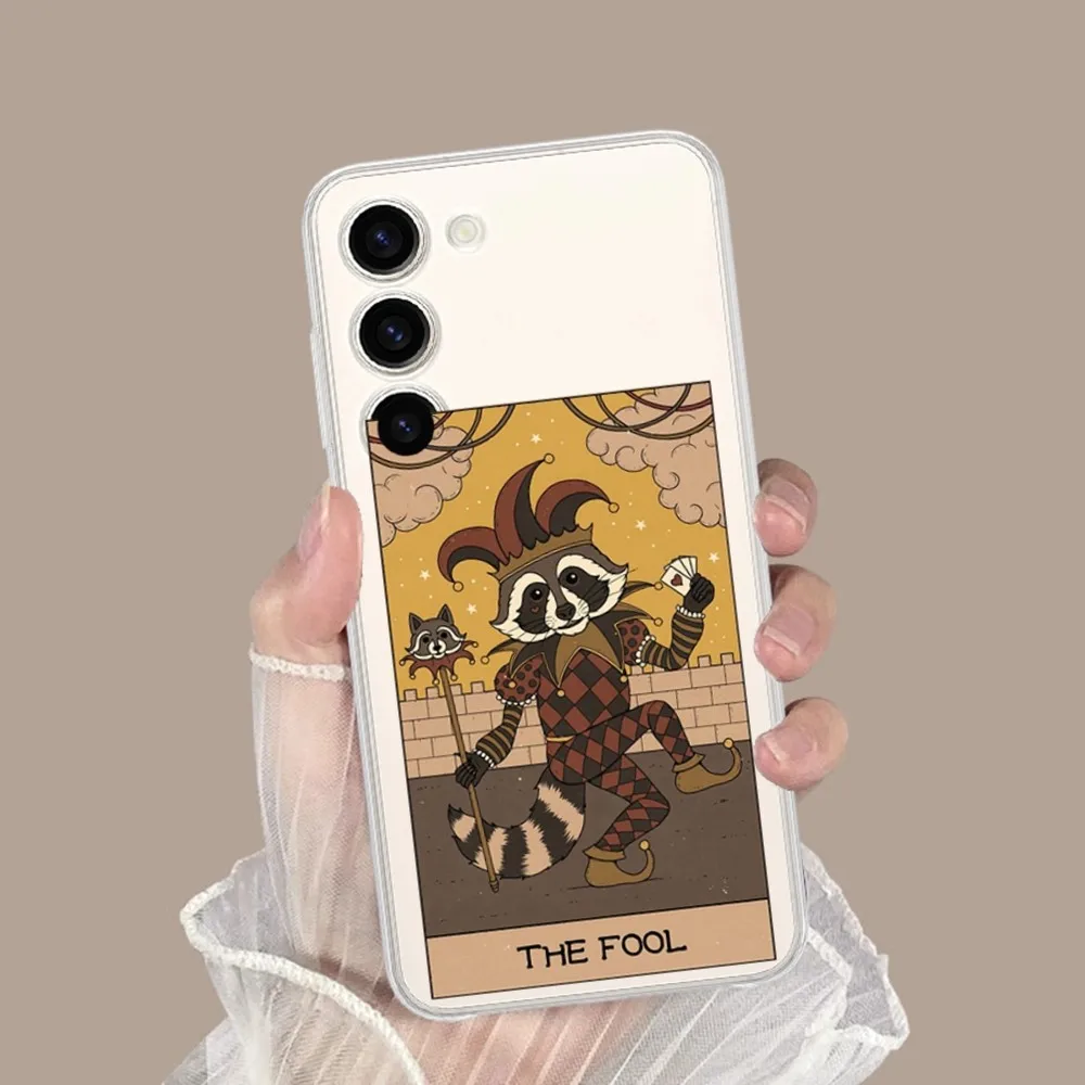 Animal Raccoon Art Tarot Phone Case for Samsung Galaxy S8 8S G950F G950 A91 A80 A73 5G A72