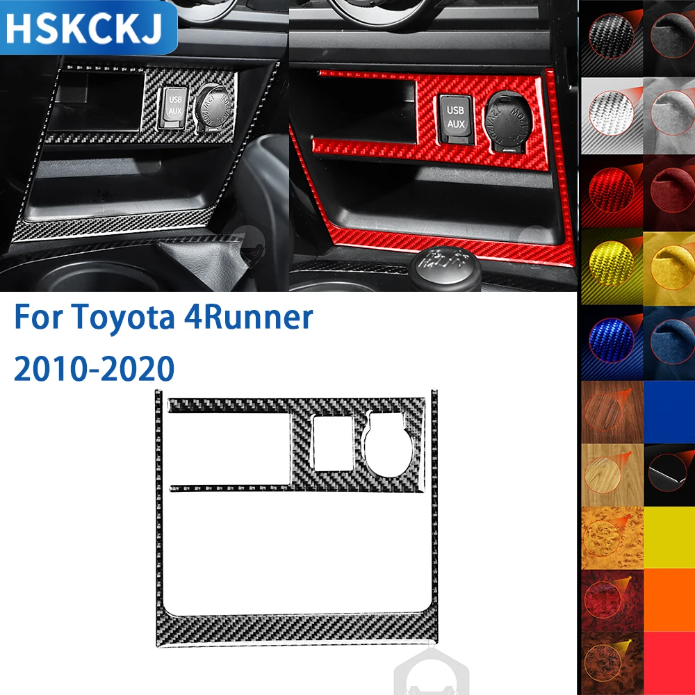 

For Toyota 4Runner 2010-2020 Accessories Carbon Fiber Car Interior Cigarette Lighter Panel Cover Trim Sticker Decoration