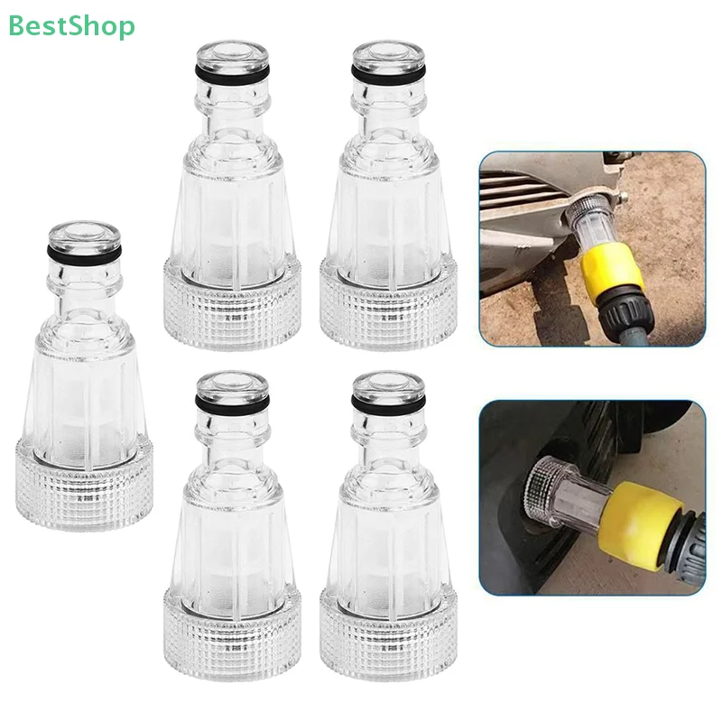♥♥♥High-pressure Transparent Connector Filter With Plastic Nut,Water Gun Nozzle,Household Car Washer Inlet Pipe Accessory