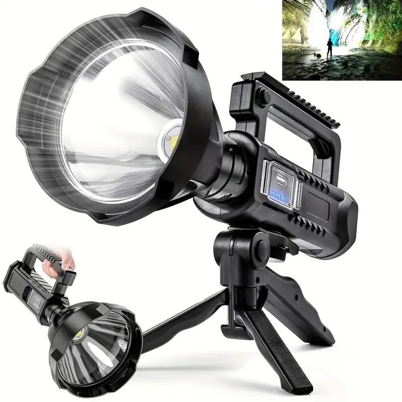 

New high-power LEDflashlight rechargeable outdoor searchlight, ultra long illumination distance handheld light, waterproof light