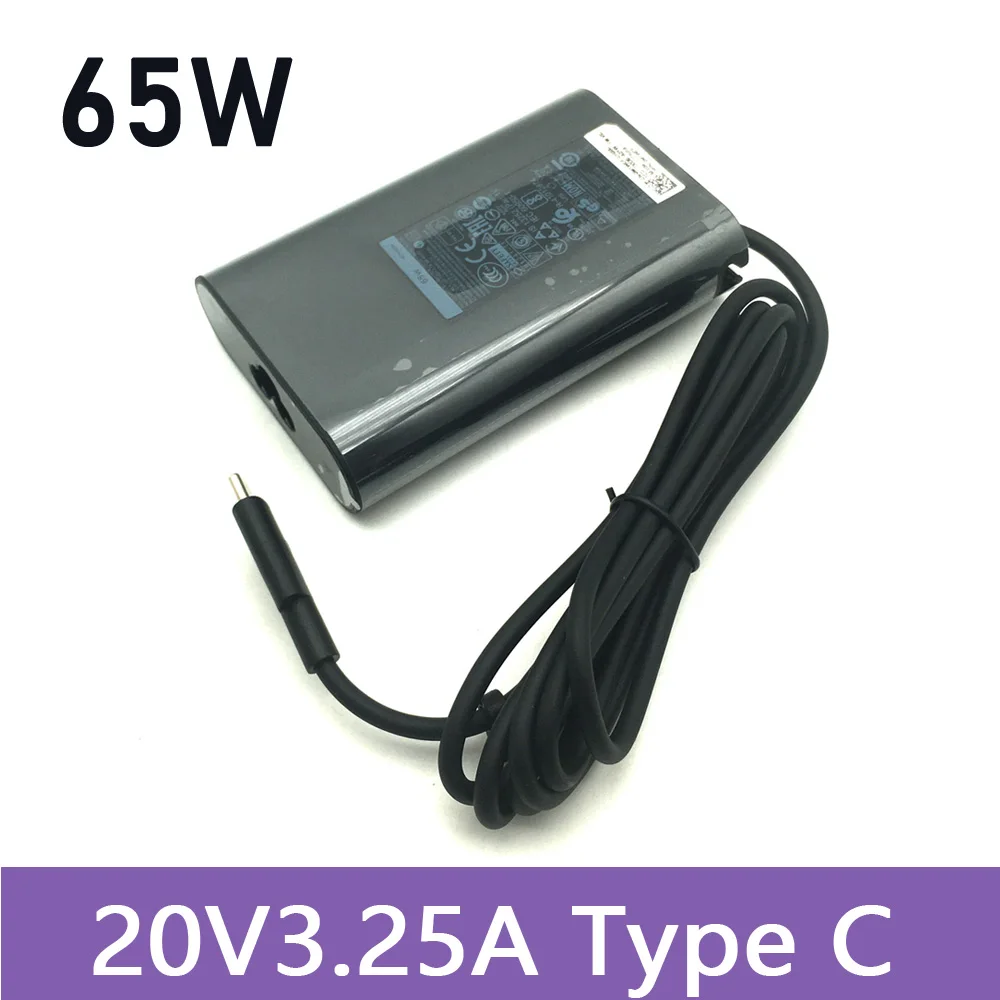 Cargador USB tipo C genuino de 65W para Dell Latitude 5520 5420 5320 7420 7410 7430 7320 5430 5290 adaptador de CA para ordenador portátil 20V 3.25A
