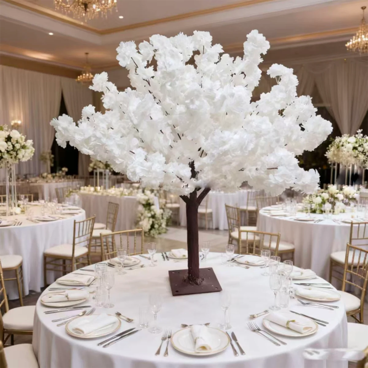 

Pink Artificial Cherry Blossom Tree High Quality for Wedding Event Centerpiece Fake Plant Decorative Tree
