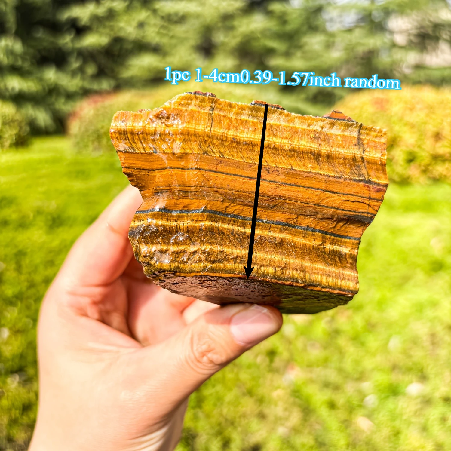 1pc/100g Natural Tiger Eye Raw Stone Irregular Rough Crystal Rock DIY Rough Stone for Garden Home