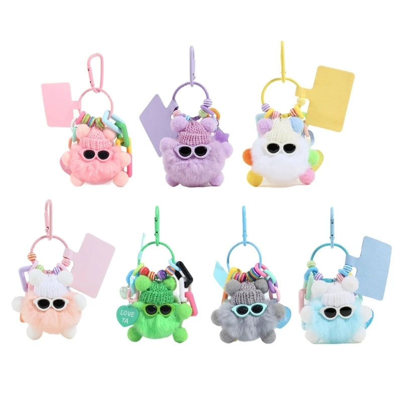 Unique Plush Coal Bag Decorations Unique Cartoon Coal Dolls Keychains Pendants Delicate Keychains for Girl