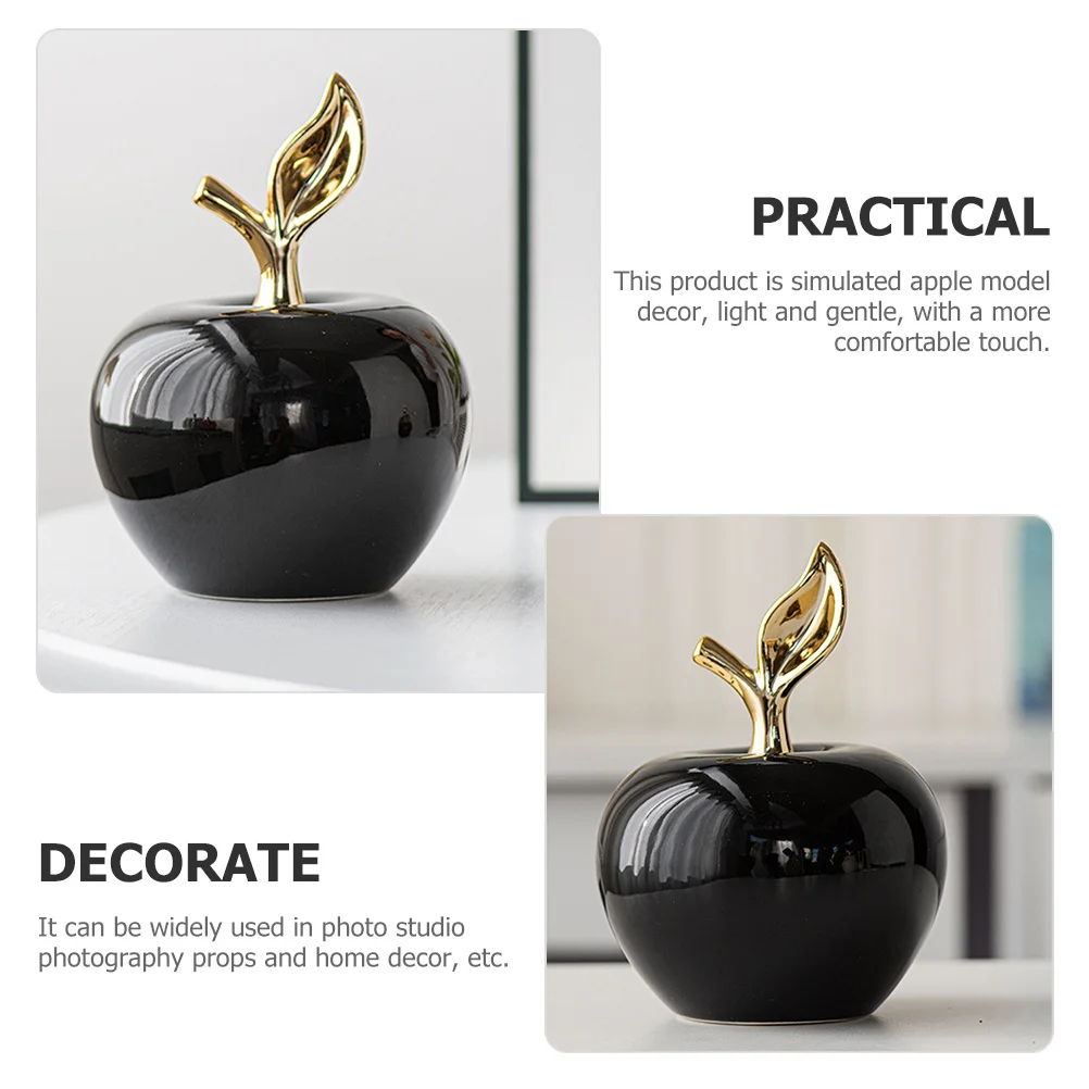 

Lifelike Ceramic Apple Ornament Desktop Decor for Office Home Car Interior Xmas Christmas Party Decoration Accessory
