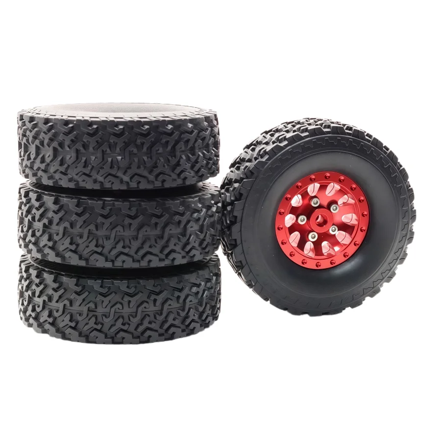 1SET/4P Metal Upgraded Wheels and Tires For MN78 MN82 WPL C74 C24 C54 C14 RC Car Spare Metal Beadlock Wheel Hub Rims with Tires 6