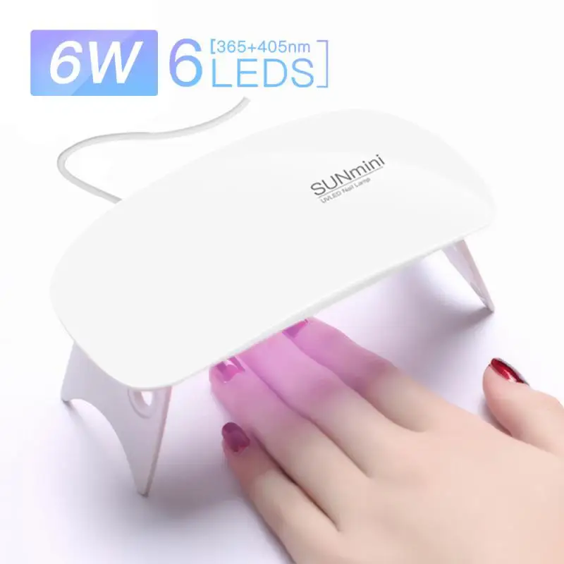 Mini lámpara LED portátil de 6W para secado de uñas, máquina de secado de esmalte de uñas, lámpara de manicura UV para uso doméstico