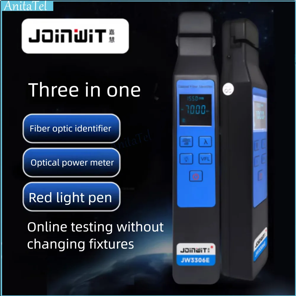 

Оптический идентификатор волокон Joinwit JW3306E с измерителем мощности и визуальным локатором неисправностей для работы в режиме живого трафика
