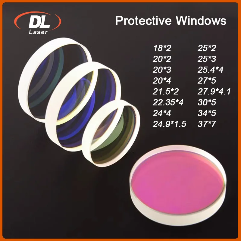 Laser Protection Lens/Protective Windows Dia18/20/22.35/24.9/25.4/26.5/27.9 /28 1064nm Optical For Fiber Laser Cutting Machine