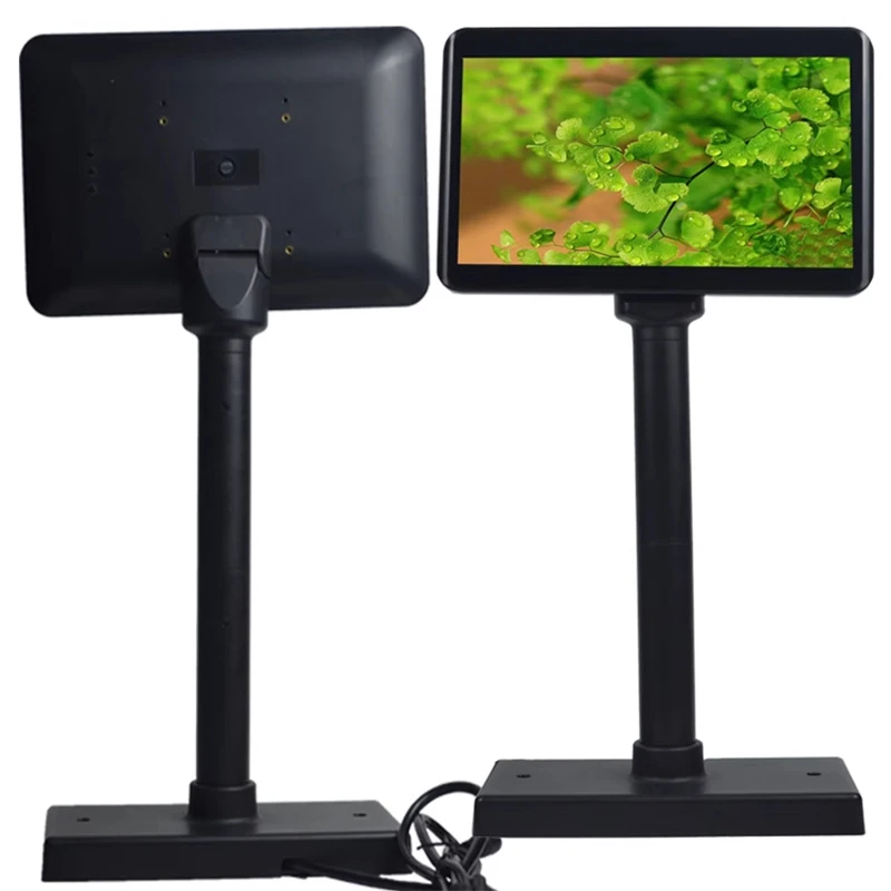 1PC 10.1 Inch Commercial Monitor with USB Interface and Cash Register Secondary Screen Height Adjustable Monitor Equipment