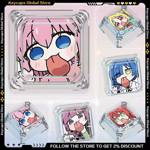 BOCCHI THE ROCK Serie Custom Transparent Anime Gotoh Hitori/Ijichi Nijika/Yamada Ryo/Kita Ikuyo Mechanical Keyboard Key Cap