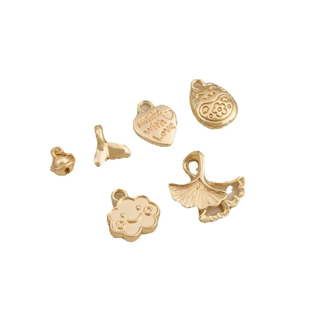 

1PCS 14K Gold-plated Cloud Fish Tail Apricot Leaf Bell Maneki Neko English Heart Pendant Diy Handmade Jewelry Pendant