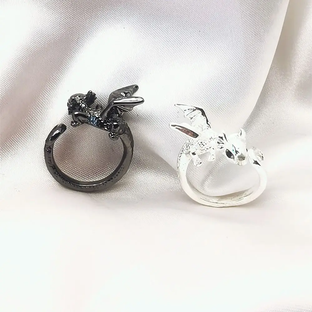 Vintage Dragon Shape Ring Animal Alloy Opening Rings Free Size Accessories Couples Rings Party