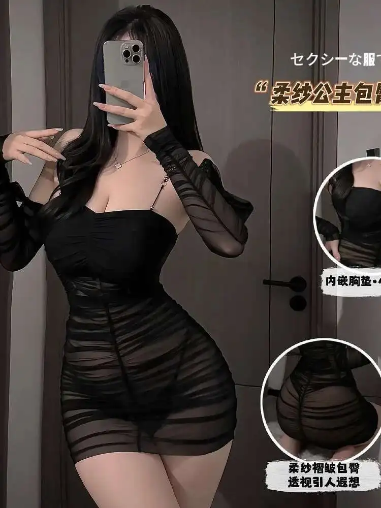 ชุดมินิหวานร้อนเซ็กซี่ชุดสายรัดแน่นElegant Hotโปร่งใสตาข่ายไนท์คลับชุดแฟชั่นผู้หญิงเสื้อ 2025 ใหม่ 4QJH