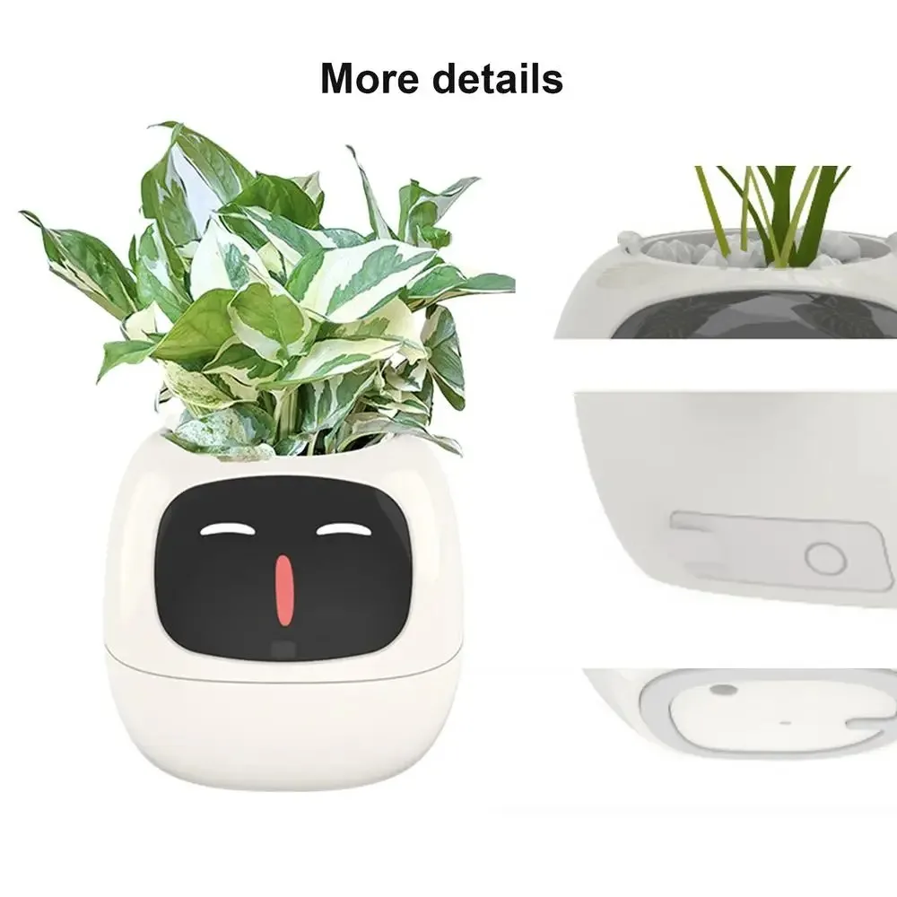 Robot Guidance Smart Plant Pot Rich Expression Automatic Water Absorption Plant Robot Vases Electronic Pet Creative