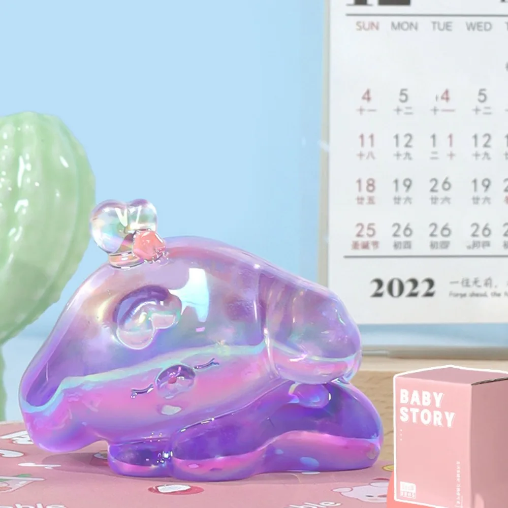 

Laser Transparent Gradient Dog Dolls Candy Color Crafts Dog Mini Ornaments Statue 3D Cartoon Model Toy Couple Gifts