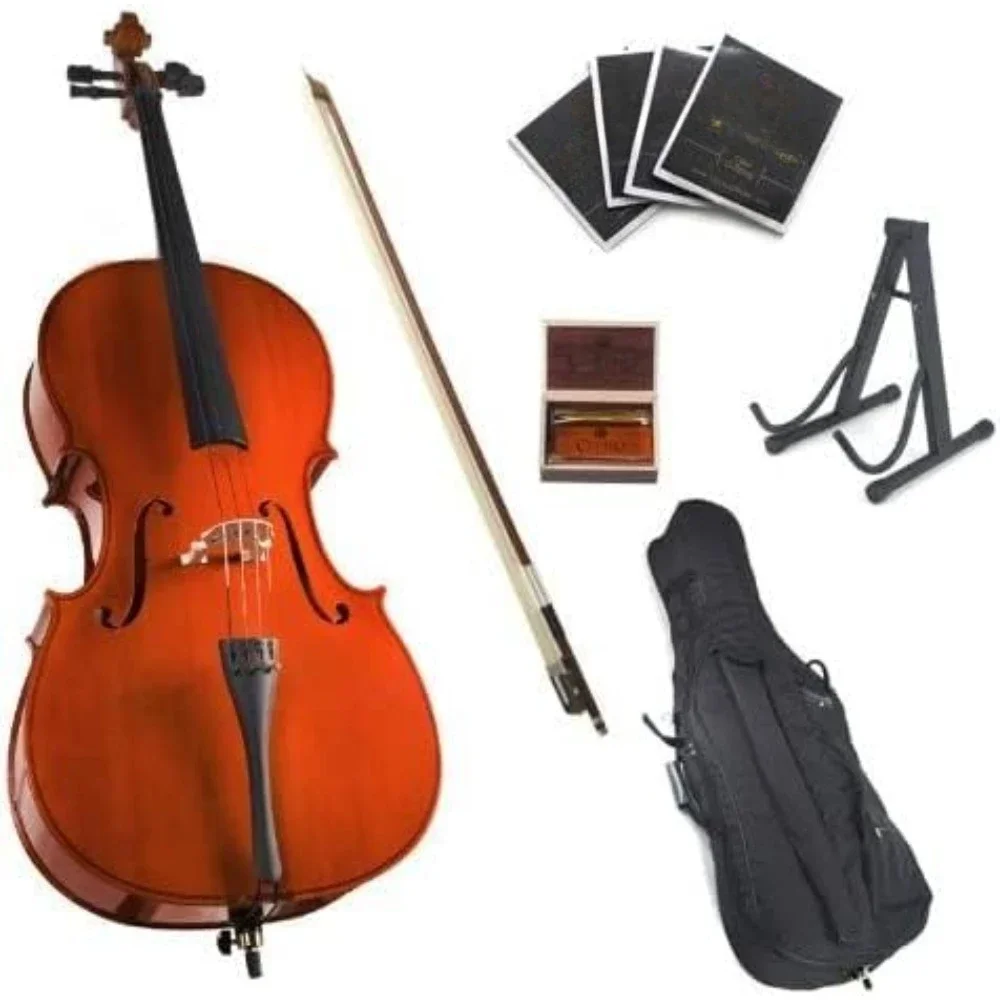 

Full Size Cellos for Kids & Adults With Bow Cello 4/4 Case and Stringsac Professional Stringed Instruments Musical Sports