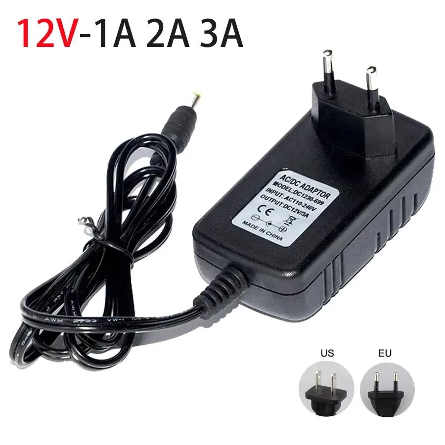 Convertitore trasformatore di alimentazione da 12 Volt AC 100-240V a DC 12 V caricatore sorgente adattatore di alimentazione ue usa DC12V 1A 2A 3A