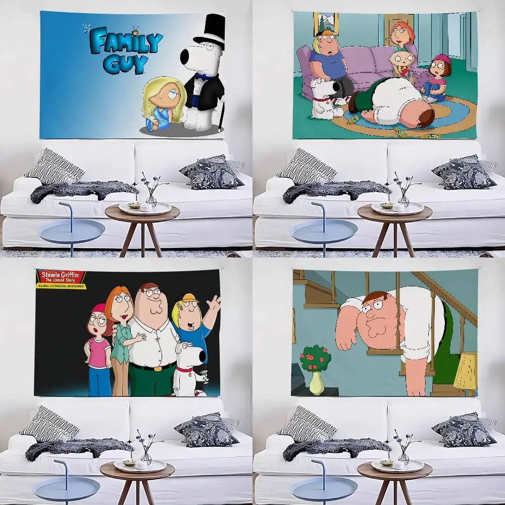 F-Family Cartoon G-Guy Tapestry Wall Hanging Tapestry Art Deco Blanket Curtain Hanging At Home Bedroom Living Room Decor