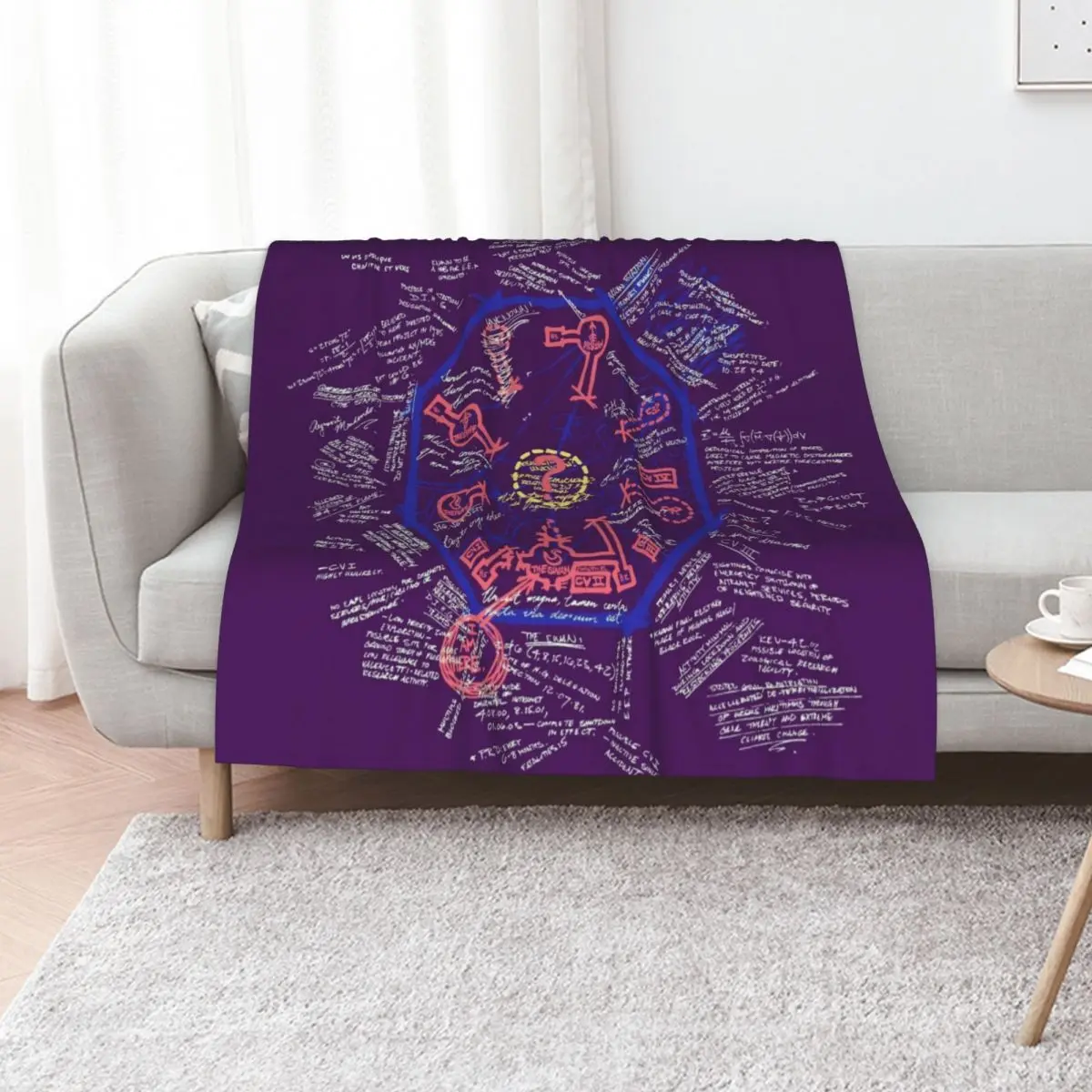 Swan Station Blast Door Map (LOST) Throw Blanket Lightweight Warm Blanket for Indoor Outdoor Use